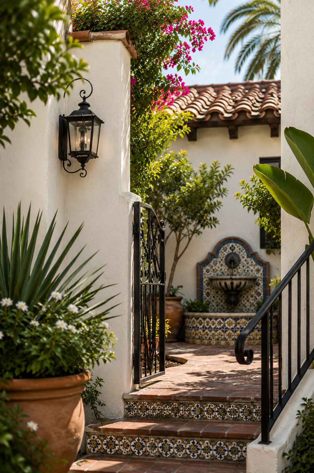 Steps into courtyard of HOA